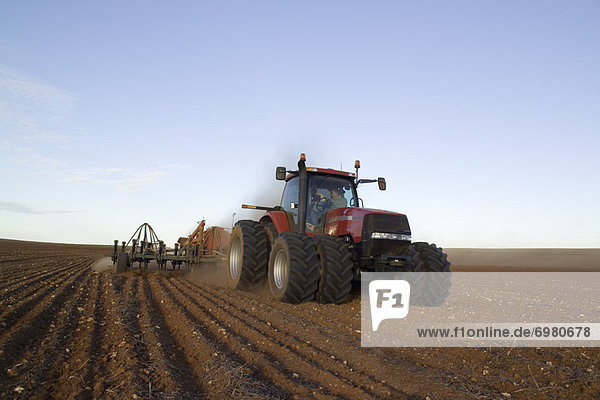 Wheat Sowing  Tractor Pulling Seed Drill  Australia