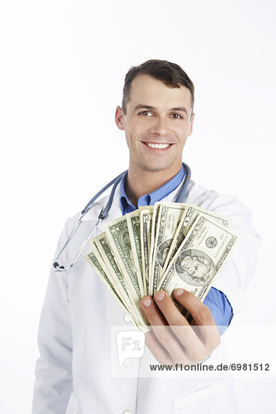 Arzt  halten  Geld