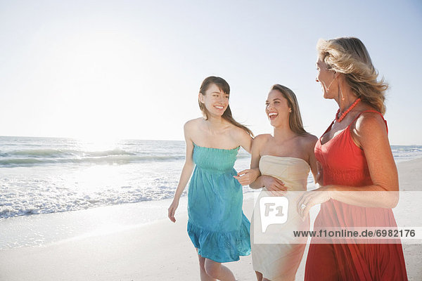 Group of Women Walking on Beach  Florida  USA