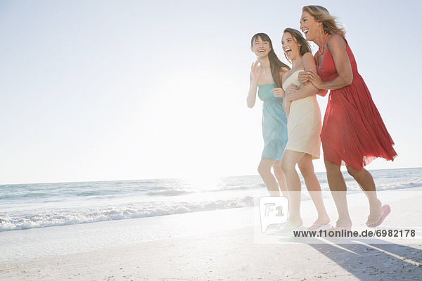 Group of Women Walking on Beach  Florida  USA