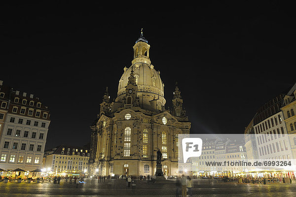 Dresden Frauenkirche at Night  Dresden  Saxony  Germany