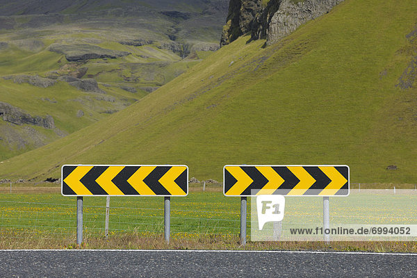 Straßenschild  Vík í Mýrdal  Island