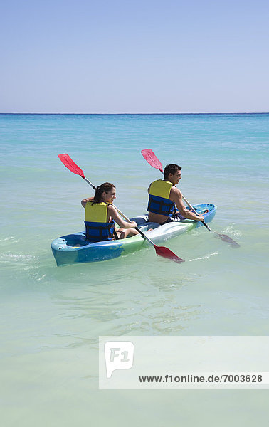 Couple Kayaking  Reef Playacar Resort and Spa  Playa del Carmen  Mexico