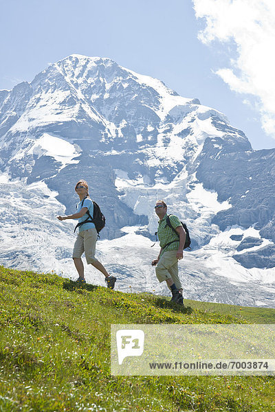 Couple Hiking  Bernese Oberland  Switzerland