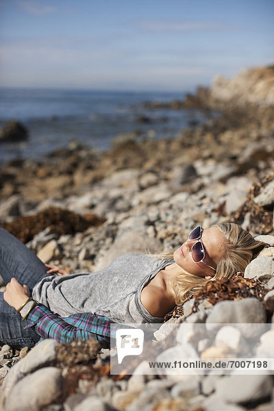 Woman at the Beach  Palos Verdes  California  USA