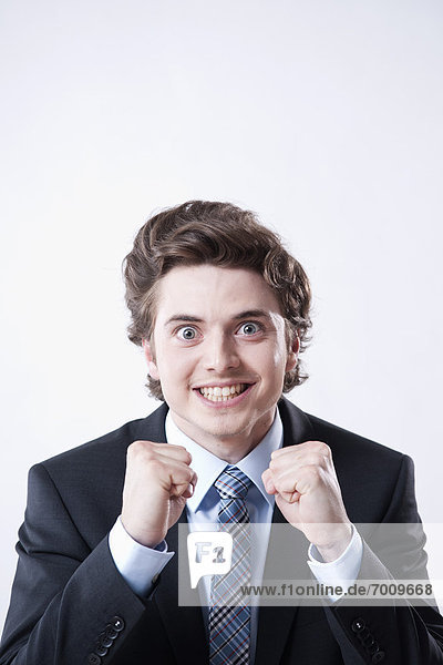 Portrait of Excited Young Businessman