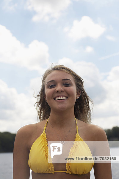 Portrait of Teenage Girl with Bikini