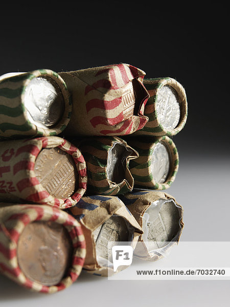 Stack of US Coin Rolls
