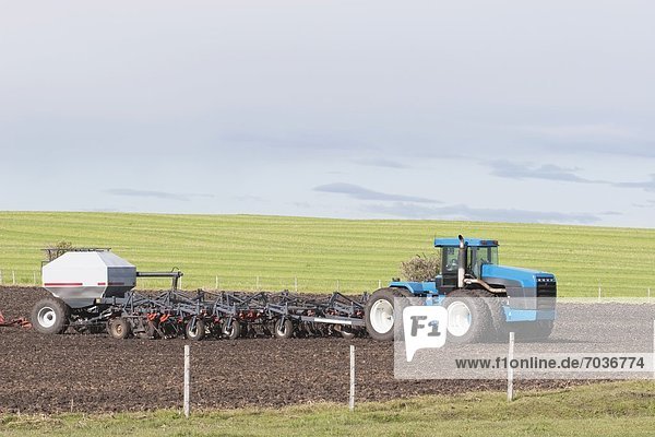 Air Seeder And Tractor  Central Alberta  Canada