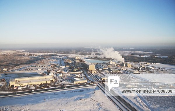 Aerial Of Oil Sands Site In Winter  Fort Mcmurray  Alberta  Canada
