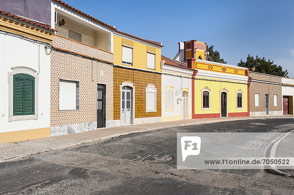 Colourful houses  Castro Marim  Algarve  Portugal  Europe