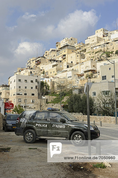 Jerusalem Hauptstadt Auto Naher Osten Asien Israel Polizei Vorort