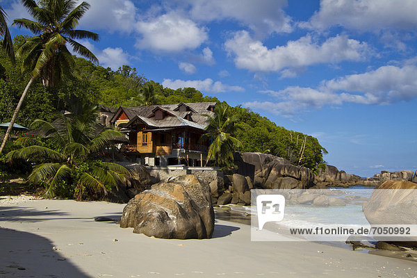Chez Batista Villas on the beach of Anse Takamaka  Island of Mahe  Seychelles  Africa  Indian Ocean