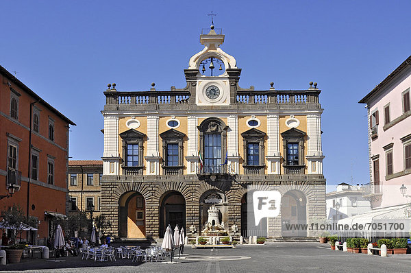 Renaissance-Rathaus von Antonio Sangallo  Palazzo Comunale  Piazza del Comune  Nepi  Latium  Italien  Europa