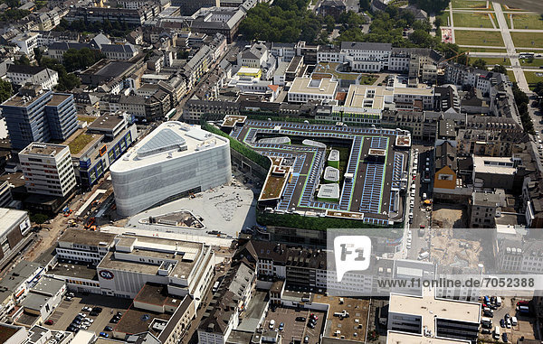 Aerial view  Mittelrhein-Forum construction site on Zentralplatz square  Koblenz  Rhineland-Palatinate  Germany  Europe