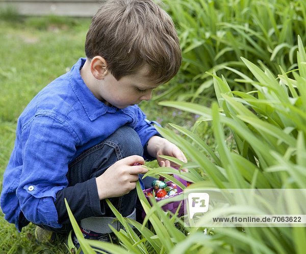 Child Easter eggs garden