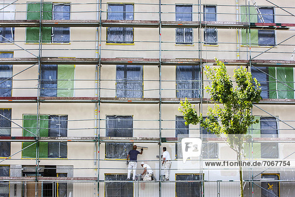 bauen arbeiten Gebäude Fassade Hausfassade neu verputzen