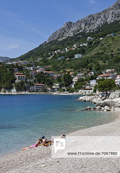Bay of Stomarica  Brela  Makarska Riviera  Adriatic Coast  Dalmatia  Croatia  Europe