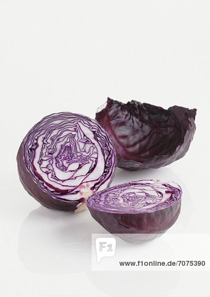 Red cabbage on a white surface