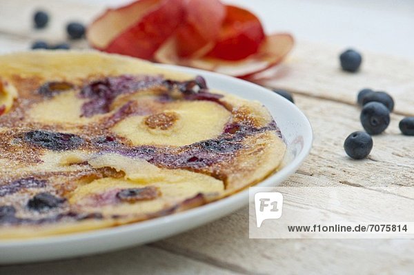 Apple and blueberry pancakes