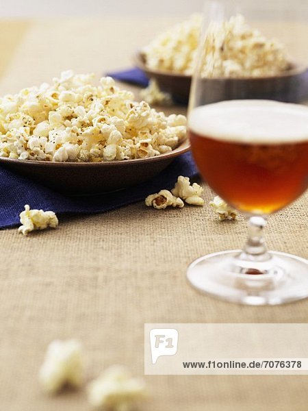 Popcorn and dark beer