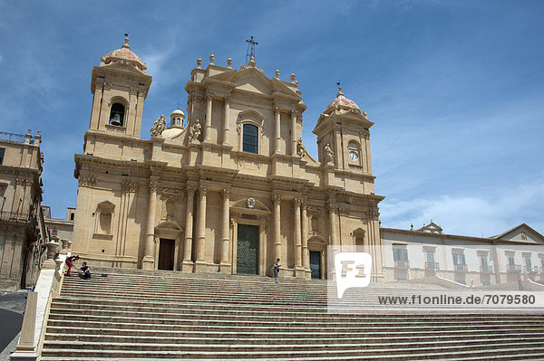 Cathedral of San Nicolo  UNESCO World Heritage Site  Noto  province of Syracuse  Sicily  Italy  Europe