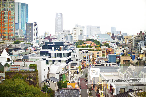 Tokyo  Hauptstadt  Ansicht  Erhöhte Ansicht  Aufsicht  heben  Ortsteil  Innenstadt  Harajuku