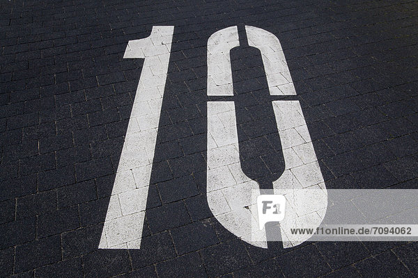 Germany  Duisburg  numbering on parking area  close up