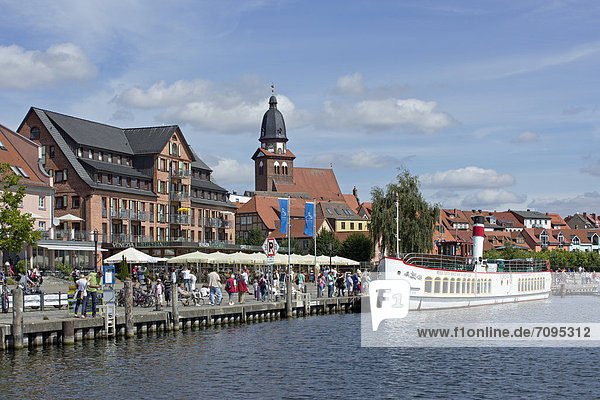 Boat harbour  Waren  Mecklenburg Lake District  Mecklenburg-Western Pomerania  Germany  Europe
