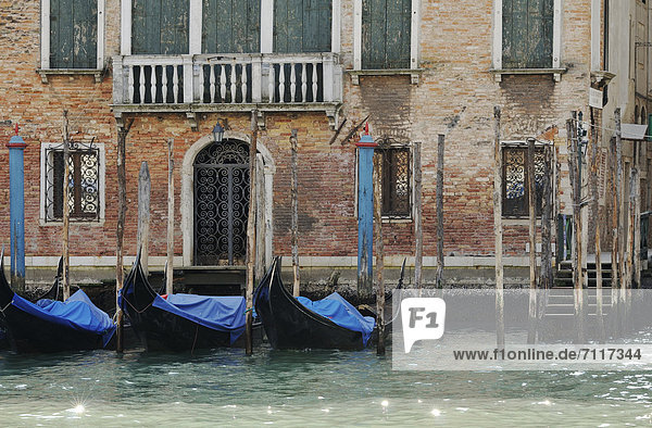Gondolas  Grand Canal  Venice  Veneto  Italy  Europe