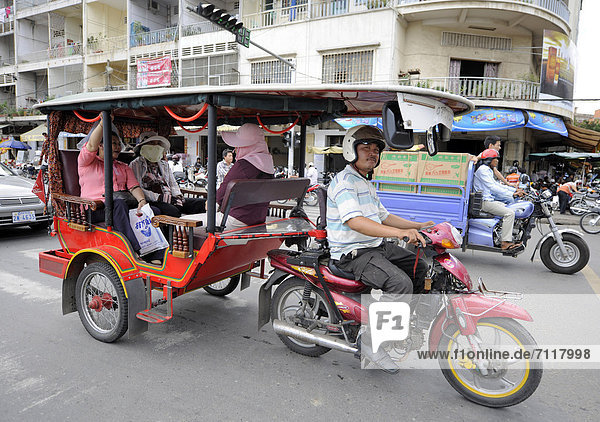 Tuk Tuk taxi  Phnom Penh  Cambodia  Southeast Asia  Asia