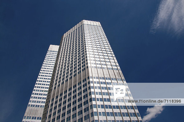 EZB Tower Europäische Zentralbank Frankfurt am Main Hessen Deutschland Europa ÖffentlicherGrund