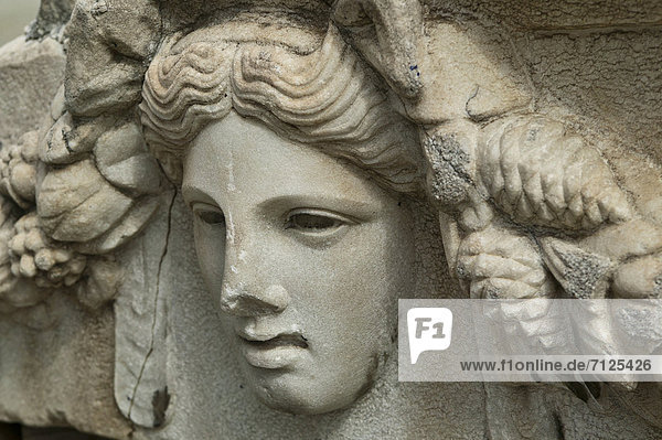 Truthuhn  Skulptur  Großstadt  Geschichte  Antiquität  Ruine  Figur  Besuch  Treffen  trifft  Hilfe  Marmor  Griechenland  Gegenstand  Aphrodisias  Baugrube  griechisch  alt  Aufführung  Türkei
