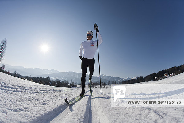 Mann  Sport  Skisport  Ski  Langlaufski  Ramsau bei Berchtesgaden  Österreich