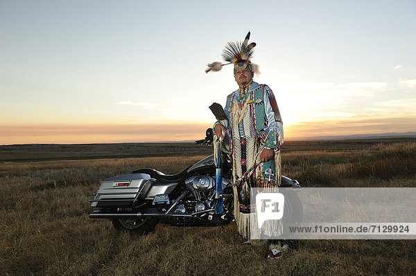 Sioux  Badlands  Stephen Yellowhawk  bike  badland  warriors  feathers  regalia  American Native  Lakota  South Dakota  USA  United States  America  North America  model released  native indian  motorbike
