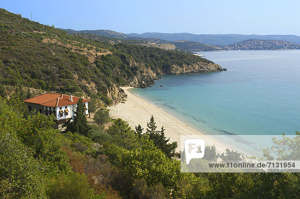 leer  Landschaftlich schön  landschaftlich reizvoll  Europa  Urlaub  Tag  europäisch  Strand  Küste  niemand  Reise  Meer  Natur  Sandstrand  Griechenland