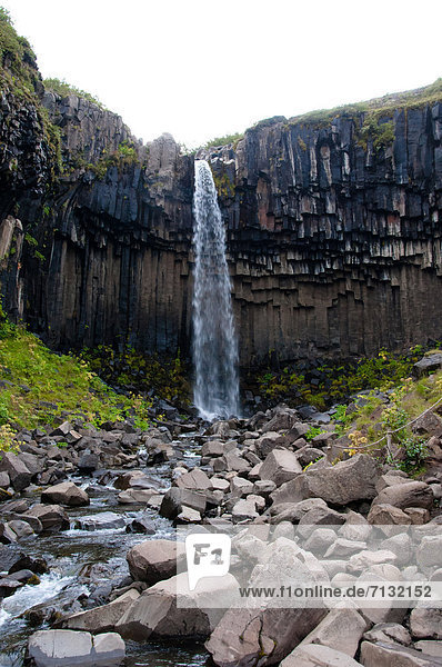 Europa  Stein  Wasserfall  Svartifoss  Island