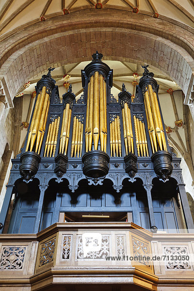 Europa  britisch  Großbritannien  Innenaufnahme  Abtei  Orgel  England  Gloucestershire