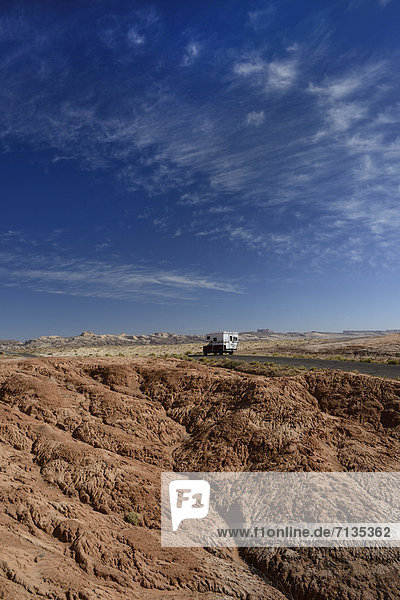 America USA United States Colorado Plateau Utah Goblin Valley State Park erosion desert truck camper camping outdoor