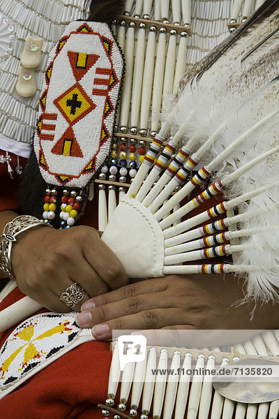 Vereinigte Staaten von Amerika  USA  Detail  Details  Ausschnitt  Ausschnitte  Frau  Amerika  Modell  Feld  Indianer  Ethnisches Erscheinungsbild  Kleid  South Dakota