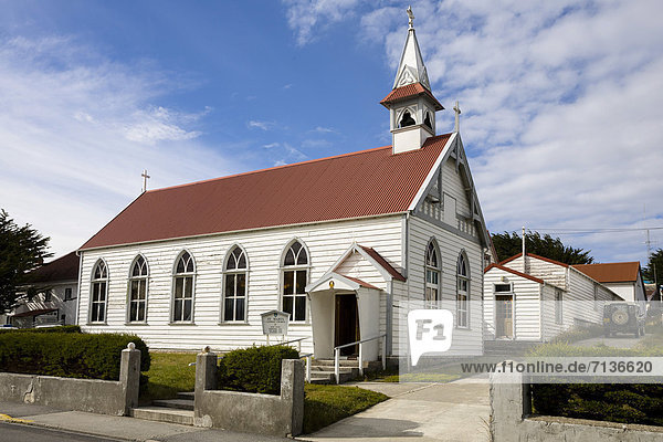 Kirche in Port Stanley  Hauptstadt der Falkland Inseln  Ostfalkland  Malwinen  britisches Überseegebiet  Südamerika