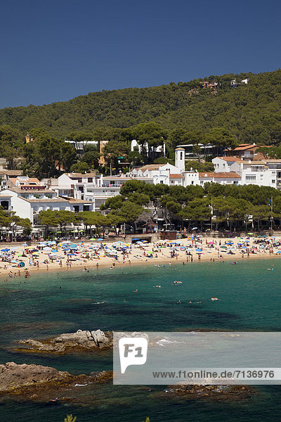 Europa Felsen Küste Bucht Katalonien Costa Brava Spanien