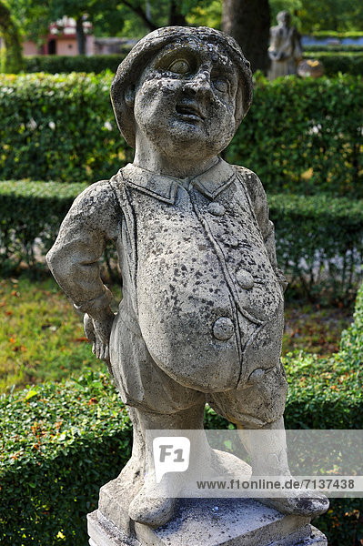 Baroque sculpture of a grotesque dwarf the Glutton Garden of the Hesperides 17th-18th century Johannisstr. 41-47 Johannis district Nuremberg Middle Franconia Bavaria Germany Europe