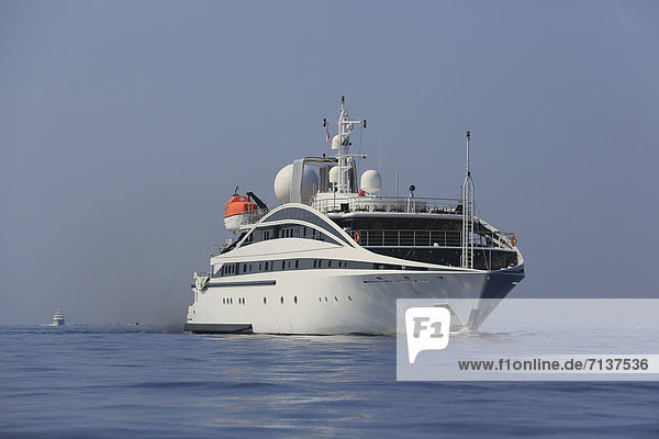 RM Elegant  a cruiser built by Kanellos Bros  length: 72.48 m  built in 2005  off Cap Ferrat  French Riviera  France  Mediterranean Sea  Europe