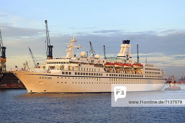 'Entering cruise ship ''Astor''  Cruise Days  17 - 19.08.2012  port of Hamburg  Hamburg  Germany  Europe'