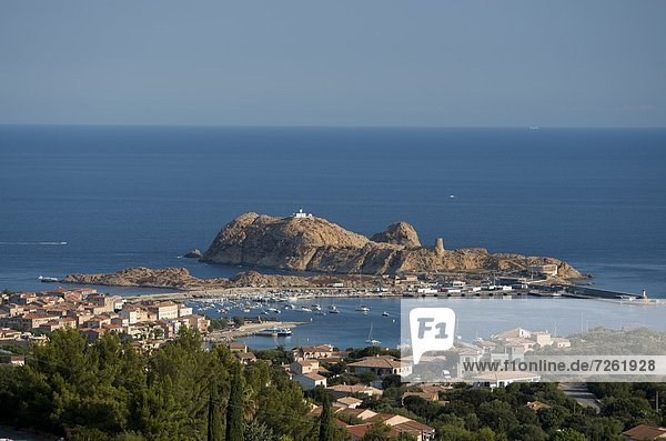 Frankreich Europa Stadt Ansicht Geographie Luftbild Fernsehantenne Korsika