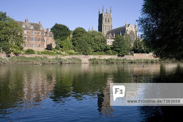 Europa  gehen  Großbritannien  Fluss  Kathedrale  England  Kleve  Worcester  Worcestershire
