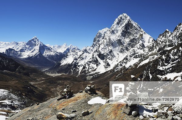 Mount Everest Sagarmatha Ansicht Himalaya UNESCO-Welterbe Asien Nepal