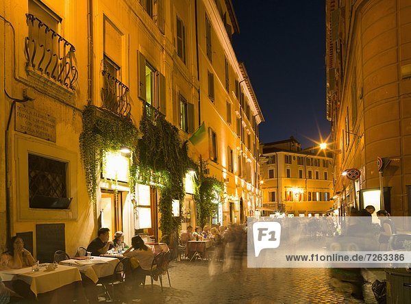 People dining at outside restaurant  Rome  Lazio  Italy  Europe
