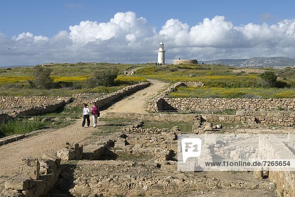 Europa  über  Stadt  Leuchtturm  Ansicht  Vernichtung  UNESCO-Welterbe  Zypern  römisch